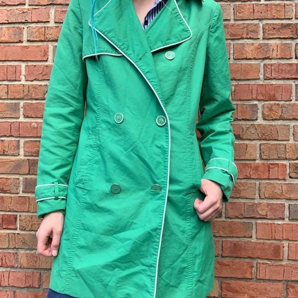 Tommy Hilfiger Kelly Green Duster Coat - Picture 3 of 4